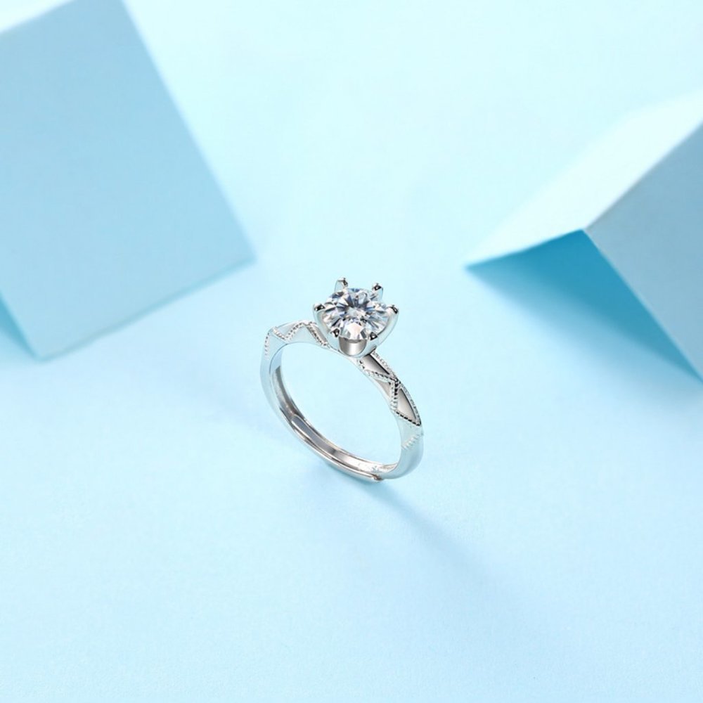 Certified 3ct. t.w. Moissanite Diamond Brilliant Cut Engagement Ring NEW - Picture 4 of 10